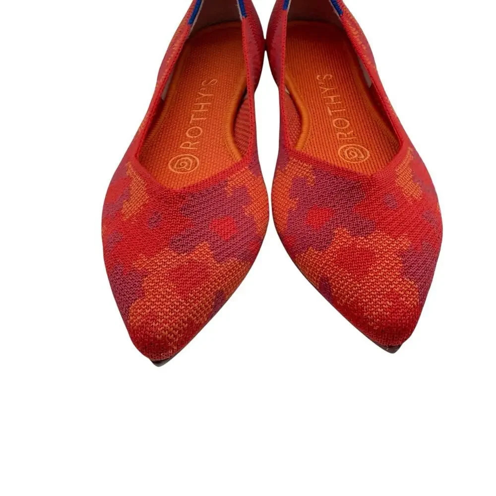 Rothy's The Point‎ Red Botanicamo Limited Edition Rare Size 5